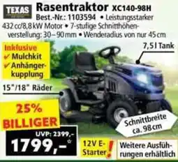 Norma TEXAS Rasentraktor XC140-98H Angebot