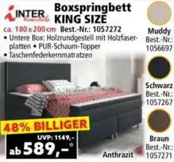 Norma INTER handels Boxspringbett KING SIZE Angebot