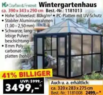 Norma Garten & Freizeit Wintergartenhaus Angebot