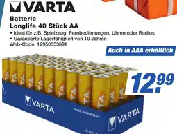 K+B Expert VARTA Batterie Longlife 40 Stück AA Angebot