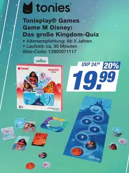 K+B Expert tonies Tonieplay Games Game M Disney: Das große Kingdom-Quiz Angebot