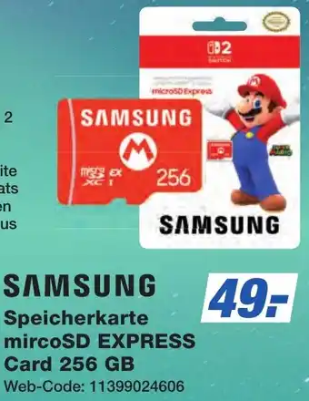 K+B Expert SAMSUNG Speicherkarte mircoSD EXPRESS Card 256 GB Angebot