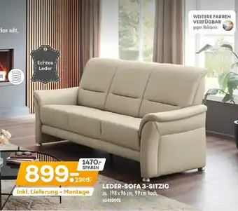Möbel Kraft Leder-sofa 3-sitzig Angebot