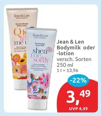 Budni Jean & len bodymilk Angebot