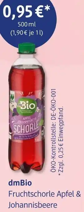 dm drogerie dmBio Fruchtschorle Apfel & Johannisbeere Angebot