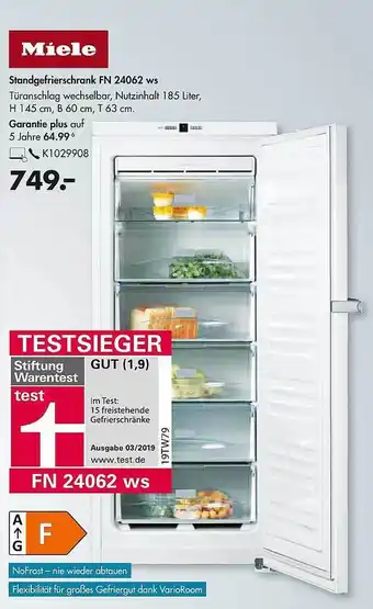 Galeria Miele Standgefrierschrank FN 24062 Ws Angebot