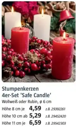 Bauhaus Stumpenkerzen 4er-Set 'Safe Angebot