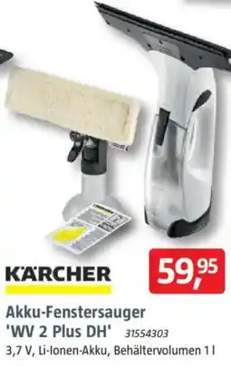 Bauhaus KARCHER Akku-Fenstersauger 'WV 2 Plus DH' Angebot