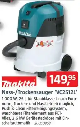 Bauhaus Makita Nass-/Trockensauger 'VC2512L' Angebot