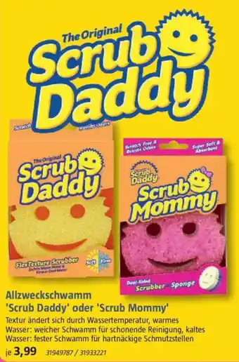 Bauhaus Allzweckschwamm 'Scrub Daddy' oder 'Scrub Mommy' Angebot