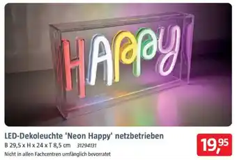 Bauhaus LED-Dekoleuchte 'Neon Happy' netzbetrieben Angebot