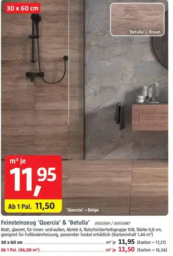 Bauhaus Feinsteinzeug 'Quercia' & 'Betulla' Angebot