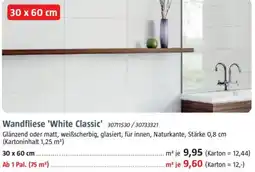 Bauhaus Wandfliese 'White Classic' Angebot