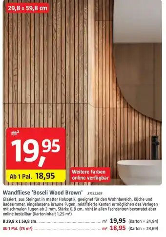 Bauhaus Wandfliese 'Boseli Wood Brown' Angebot