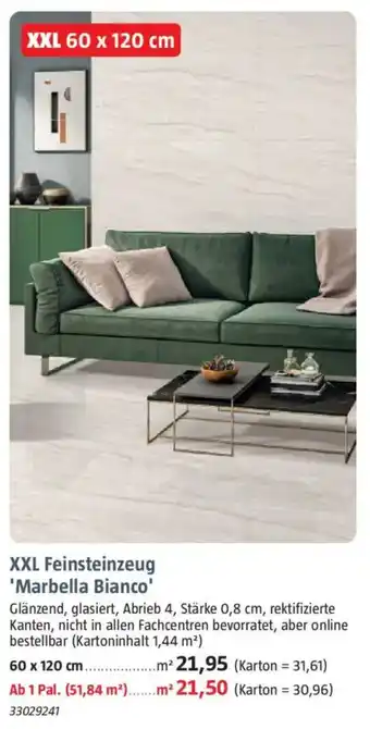Bauhaus XXL Feinsteinzeug 'Marbella Bianco' Angebot