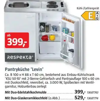Bauhaus Respekta Pantryküche 'Levin' Angebot