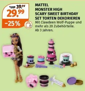 Müller MATTEL MONSTER HIGH SCARY SWEET BIRTHDAY SET TORTEN DEKORIEREN Angebot