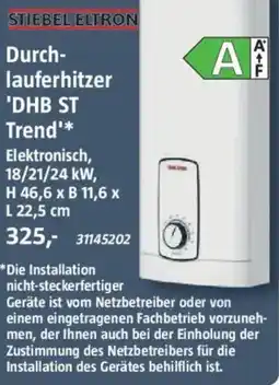 Bauhaus STIEBEL ELTRON Durch- lauferhitzer 'DHB ST Trend' Angebot