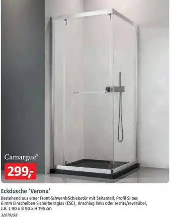 Bauhaus Camargue Eckdusche 'Verona' Angebot