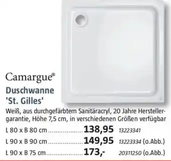 Bauhaus Camargue Duschwanne 'St. Gilles' Angebot