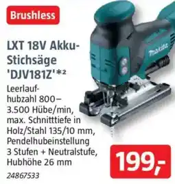 Bauhaus Makita LXT 18V Akku- Stichsäge 'DJV181Z' Angebot