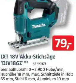 Bauhaus Makita LXT 18V Akku-Stichsäge 'DJV186Z Angebot