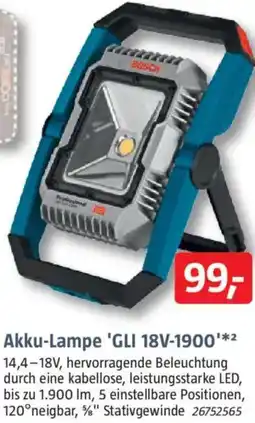 Bauhaus BOSCH Akku-Lampe 'GLI 18V-1900' Angebot
