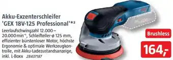 Bauhaus BOSCH Akku-Exzenterschleifer 'GEX 18V-125 Professional' Angebot