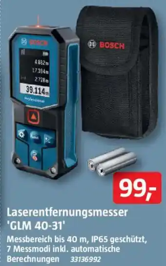 Bauhaus BOSCH Laserentfernungsmesser ''GLM 40-30'' Angebot