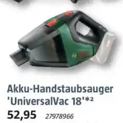 Bauhaus BOSCH Akku-Handstaubsauger 'UniversalVac 18' Angebot