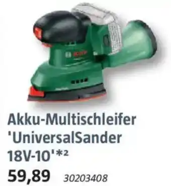 Bauhaus BOSCH Akku-Multischleifer 'UniversalSander 18V-10' Angebot