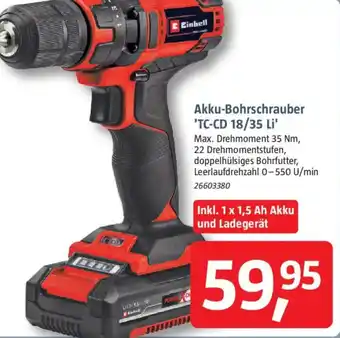 Bauhaus Einhell Akku-Bohrschrauber 'TC-CD 18/35 Li' Angebot