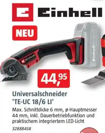 Bauhaus Einhell Universalschneider 'TE-UC 18/6 LI' Angebot