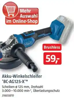 Bauhaus Scheppach Akku-Winkelschleifer 'BC-AG125-X' Angebot