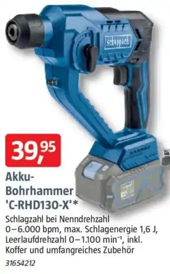 Bauhaus Scheppach Akku- Bohrhammer 'C-RHD130-X Angebot