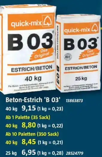 Bauhaus Beton-Estrich 'B 03' quick-mix Angebot
