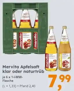 Globus Baumarkt Mervita Apfelsaft klar oder naturtrüb Angebot