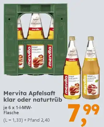 Globus Baumarkt Mervita Apfelsaft klar oder naturtrüb Angebot