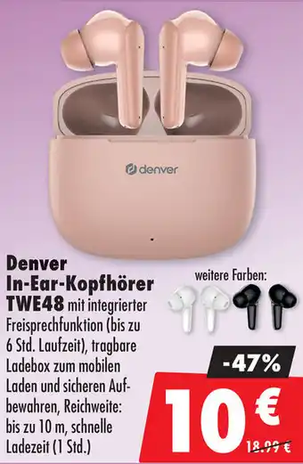 Mäc Geiz Denver In-Ear-Kopfhörer TWE48 Angebot
