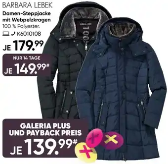 Galeria BARBARA LEBEK Damen-Steppjacke mit Webpelzkragen Angebot