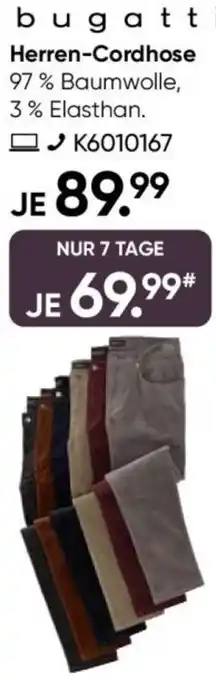 Galeria bugatti Herren-Cordhose Angebot