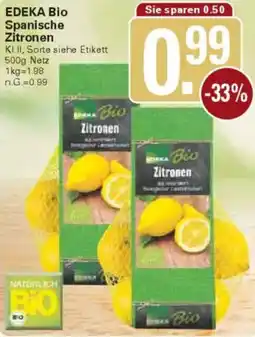 WEZ EDEKA Bio Spanische Zitronen Angebot