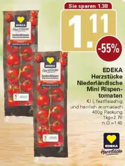WEZ EDEKA Herzstücke Niederländische Mini Rispentomaten Angebot