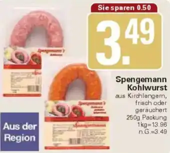 WEZ Spengemann Kohlwurst Angebot