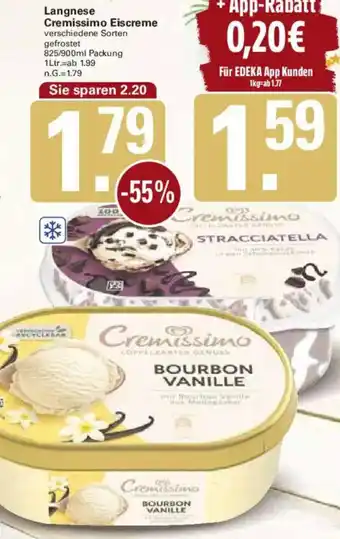 WEZ Langnese Cremissimo Eiscreme Angebot