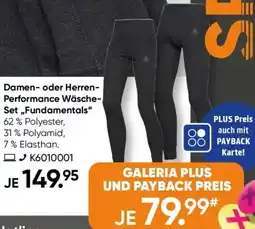 Galeria Damen oder Herren Performance Wäsche Set ,,Fundamentals" Angebot