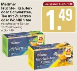 WEZ Meẞmer Früchte-, Kräuter- oder Schwarztee, Tee mit Zusätzen oder Wohlfühltee Angebot