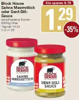 WEZ Block House Sahne Meerrettich oder Senf-Dill Sauce Angebot