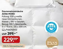 Galeria Billerbeck Dauneneinziehdecke ADNA MONO Angebot