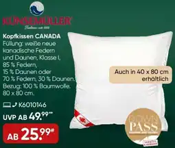 Galeria KÜNSEMÜLLER Kopfkissen CANADA Angebot